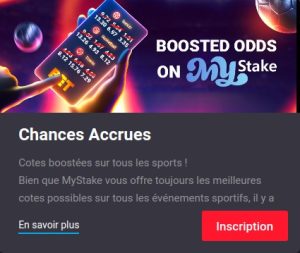 Côtes boostées Mystake Pari Sportif